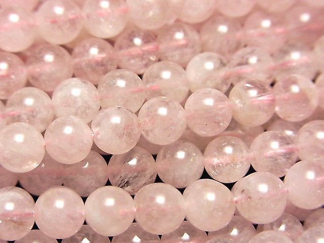 [Video] Morganite AA++ Round 6mm half or 1strand beads (aprx.15inch / 38cm)