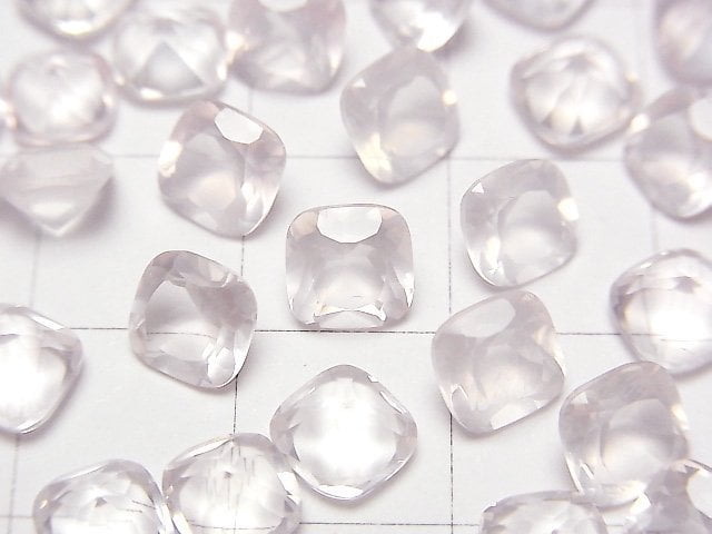 [Video]High Quality Rose Quartz AAA Loose stone Square Faceted 6x6mm 5pcs