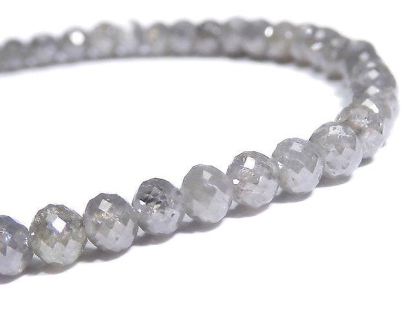 [Video] [One of a kind] [1mm hole] Gray Diamond Faceted Button Roundel Bracelet NO.1