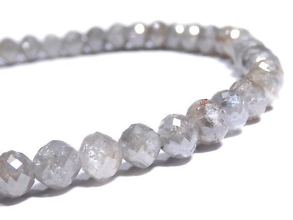 [Video] [One of a kind] [1mm hole] Gray Diamond Faceted Button Roundel Bracelet NO.2