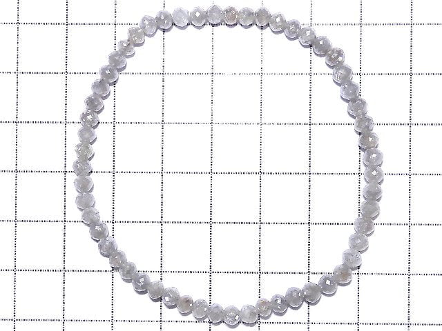 [Video] [One of a kind] [1mm hole] Gray Diamond Faceted Button Roundel Bracelet NO.5