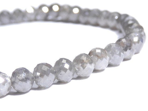 [Video] [One of a kind] [1mm hole] Gray Diamond Faceted Button Roundel Bracelet NO.12