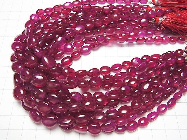[Video] High Quality Ruby AAA- Oval Size Gradation half or 1strand beads (aprx.11inch / 27cm)