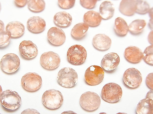 [Video] Natural Strawberry Quartz AAA- Loose stone Round Faceted 5x5mm 1pc