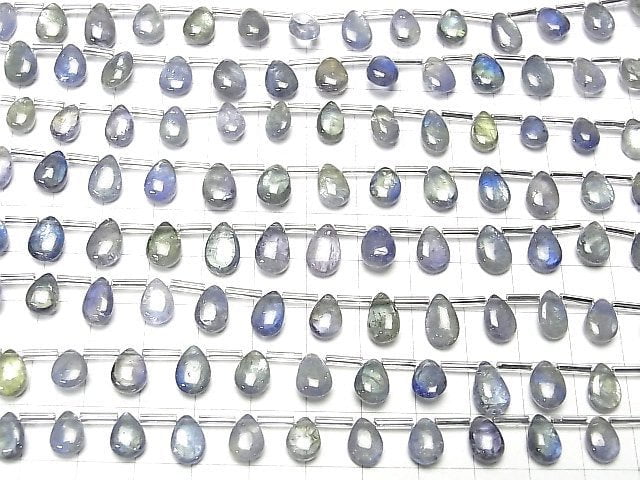 [Video]High Quality Bi-Color Tanzanite AAA- Pear shape (Smooth) half or 1strand beads (aprx.7inch/18cm)