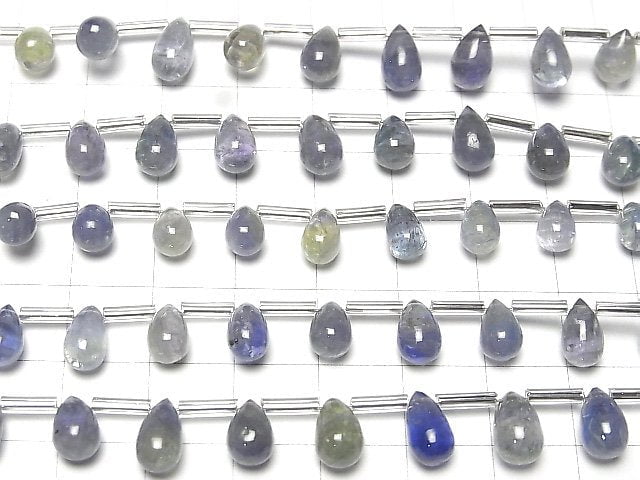 [Video]High Quality Bi-color Tanzanite AAA- Drop (Smooth) 1strand beads (aprx.7inch/18cm)