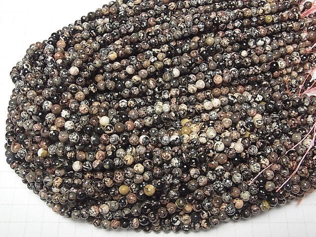 [Video] Flower Obsidian Round 6mm 1strand beads (aprx.15inch / 37cm)