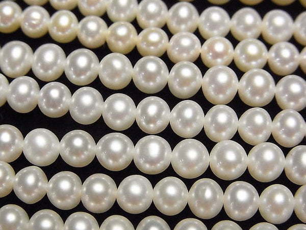 [Video] Fresh Water Pearl AAA Semi Round 5-5.5mm White 1strand beads (aprx.15inch / 38cm)
