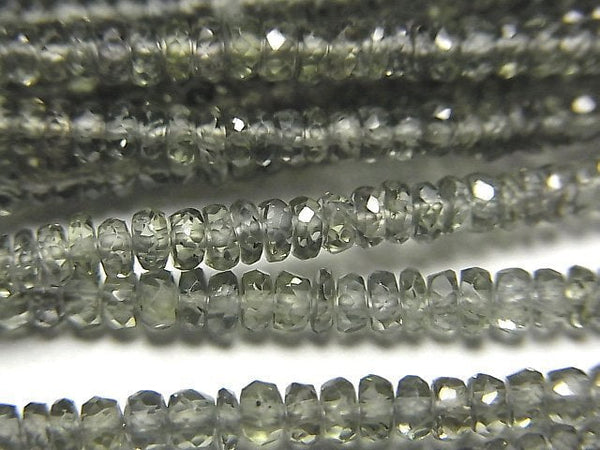 [Video] High Quality Green Sapphire AAA Faceted Button Roundel half or 1strand beads (aprx.15inch / 37cm)