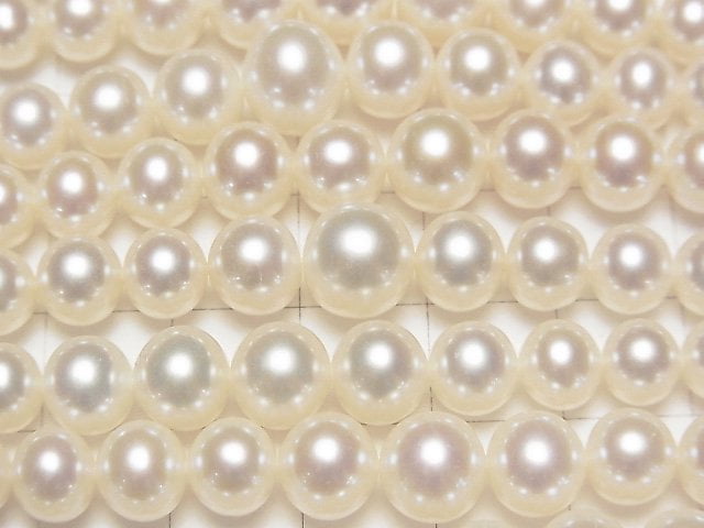 [Video] Fresh Water Pearl AAA Semi Round 3.5-9mm White Size Gradation 1strand beads (aprx.15inch / 38cm)