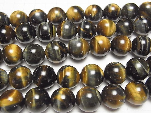 [Video] Mix Tiger's Eye AAA Round 16mm half or 1strand beads (aprx.15inch / 37cm)