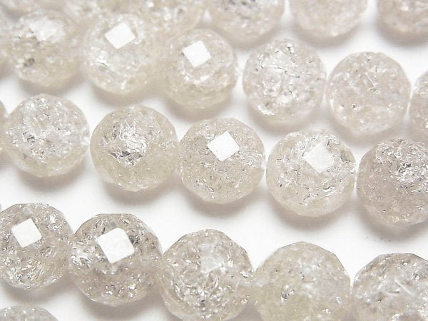 [Video] Crack Smoky Quartz 64Faceted Round 10mm half or 1strand beads (aprx.15inch/38cm)