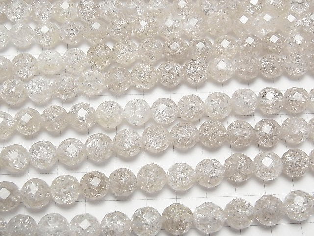 [Video] Crack Smoky Quartz 64Faceted Round 10mm half or 1strand beads (aprx.15inch/38cm)