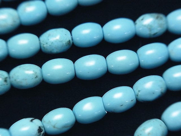 [Video] Magnesite Turquoise Rice 8x6x6mm 1strand beads (aprx.15inch / 37cm)