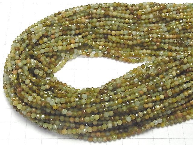 [Video] High Quality! Grossular Garnet AA Faceted Round 3mm 1strand beads (aprx.15inch / 37cm)