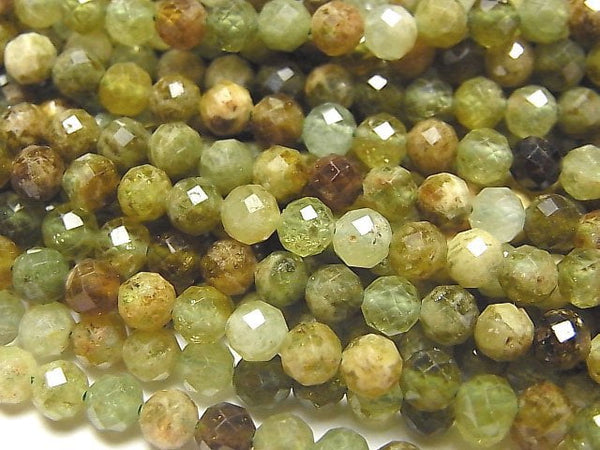 [Video] High Quality! Grossular Garnet AA Faceted Round 4mm 1strand beads (aprx.15inch / 36cm)