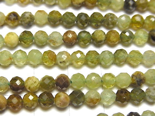 [Video] High Quality! Grossular Garnet AA Faceted Round 5mm 1strand beads (aprx.15inch / 37cm)