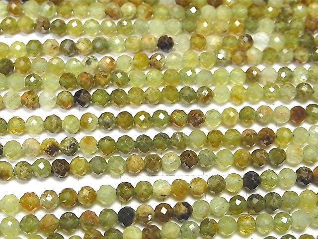 [Video] High Quality! Grossular Garnet AA Faceted Round 5mm 1strand beads (aprx.15inch / 37cm)