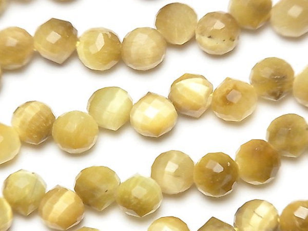 [Video] High Quality! Golden Tiger's Eye AA++ Onion Faceted Briolette 6x6x6mm half or 1strand beads (aprx.15inch / 38cm)
