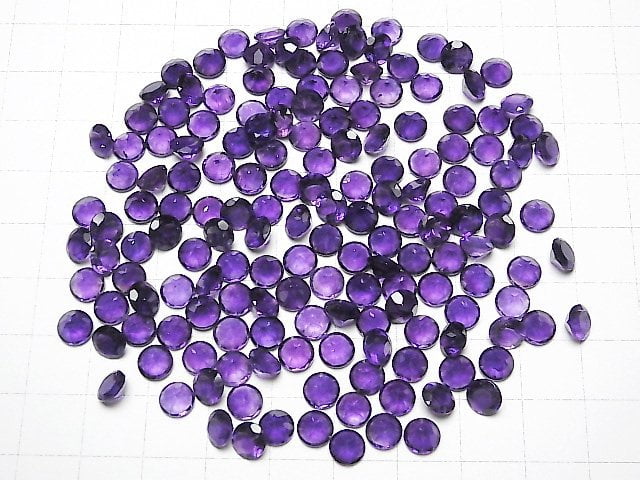 [Video] High Quality Amethyst AAA- Loose stone Round Faceted 6x6mm 5pcs