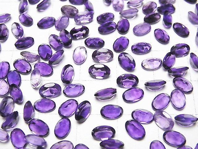 [Video] High Quality Amethyst AAA- Loose stone Oval Faceted 6x4mm 5pcs