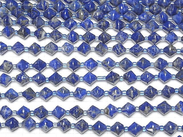 [Video] High Quality! Lapislazuli AA+ Abacus cut 8x8x8mm half or 1strand beads (aprx.15inch / 36cm)
