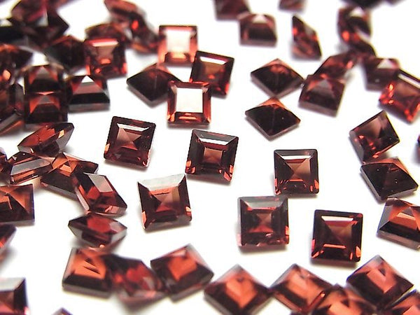 [Video] High Quality Mozambique Garnet AAA Loose stone Square Faceted 4x4mm 5pcs