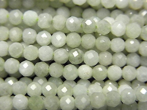 High Quality! Burma Jadeite AA+ Faceted Round 3mm 1strand beads (aprx.15inch / 38cm)