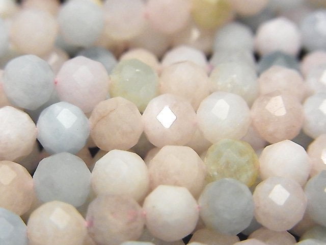 High Quality! Beryl Mix (Multicolor Aquamarine) AA 64Faceted Round 6mm half or 1strand beads (aprx.15inch / 37cm)