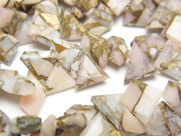 [Video] Copper Pink Opal AAA Rough Slice Faceted 1strand beads (aprx.5inch / 13cm)