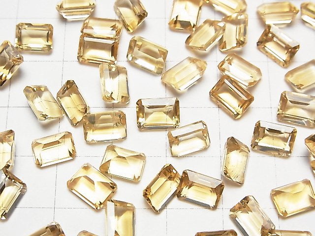 [Video] High Quality Citrine AAA Loose stone Rectangle Faceted 8x6mm 4pcs