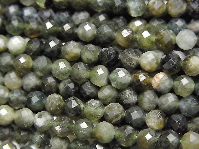 [Video] High Quality! Green Tourmaline AA Faceted Round 4mm 1strand beads (aprx.15inch / 37cm)