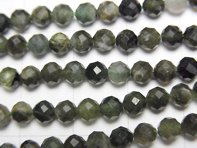 [Video] High Quality! Green Tourmaline AA Faceted Round 4mm 1strand beads (aprx.15inch / 37cm)