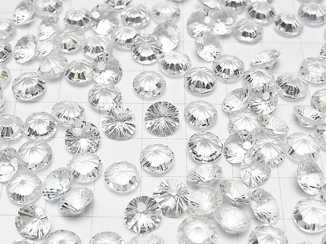 [Video] High Quality White Topaz AAA Carved Round Faceted 8x8mm 3pcs