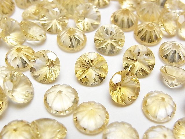 [Video] High Quality Citrine AAA Carved Round Faceted 8x8mm 3pcs