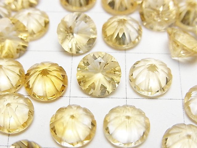 [Video] High Quality Citrine AAA Carved Round Faceted 8x8mm 3pcs