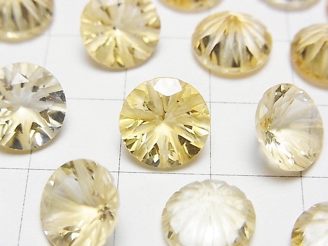 [Video] High Quality Citrine AAA Carved Round Faceted 10x10mm 2pcs