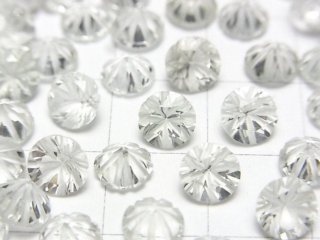 [Video] High Quality Green Amethyst AAA Carved Round Faceted 6x6mm 5pcs