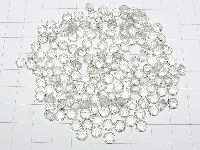 [Video] High Quality Green Amethyst AAA Carved Round Faceted 6x6mm 5pcs