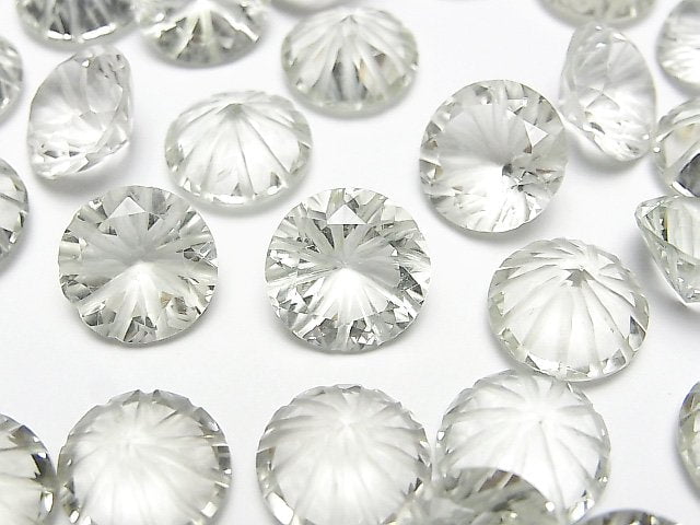 [Video] High Quality Green Amethyst AAA Carved Round Faceted 12x12mm 1pc