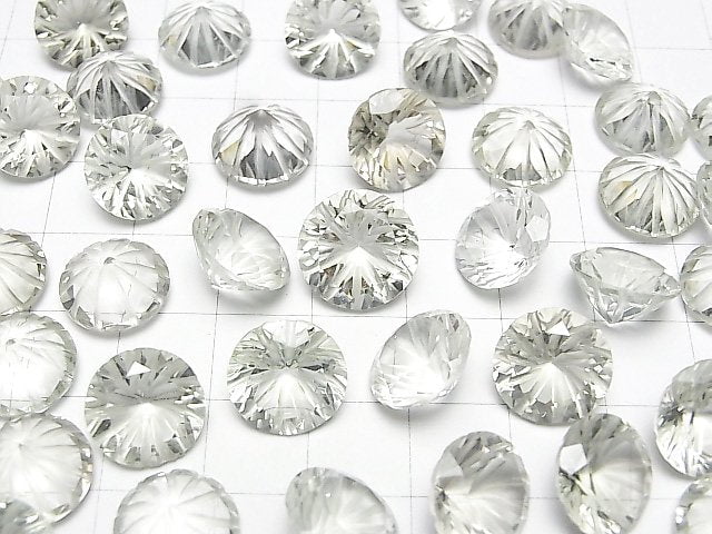 [Video] High Quality Green Amethyst AAA Carved Round Faceted 12x12mm 1pc
