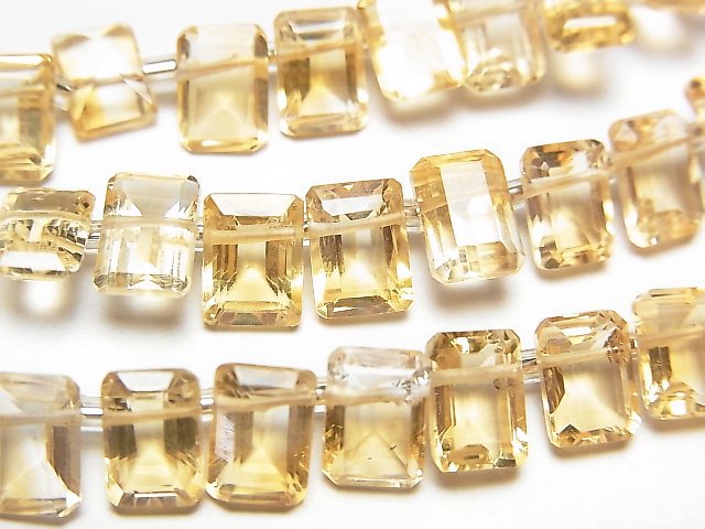 [Video] High Quality Citrine AAA Rectangle Faceted 7x5mm half or 1strand beads (aprx.6inch / 16cm)
