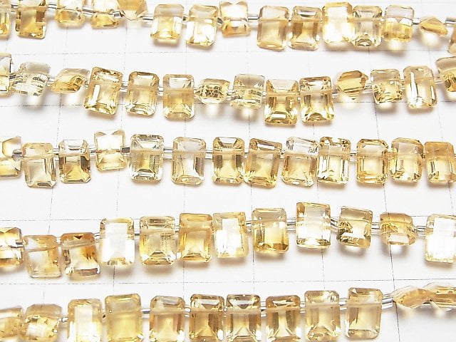 [Video] High Quality Citrine AAA Rectangle Faceted 7x5mm half or 1strand beads (aprx.6inch / 16cm)
