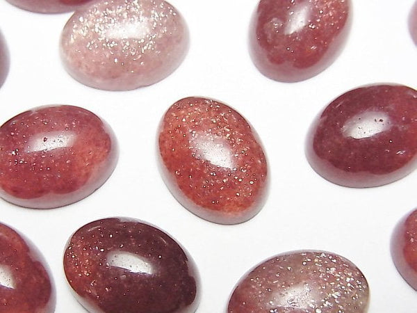 [Video] African Red Aventurine AAA- Oval Cabochon 18x13mm 2pcs