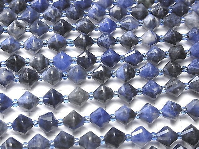 [Video] High Quality! Sodalite AA+ Abacus Cut 8x8x8mm 1strand beads (aprx.15inch / 36cm)
