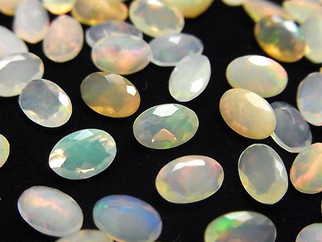 [Video] High Quality Ethiopia Opal AA++ Loose stone Oval Faceted 6x4mm 10pcs