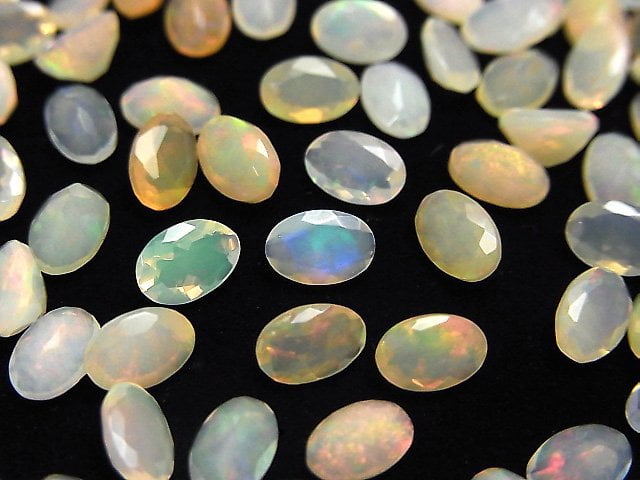 [Video] High Quality Ethiopia Opal AA++ Loose stone Oval Faceted 6x4mm 10pcs