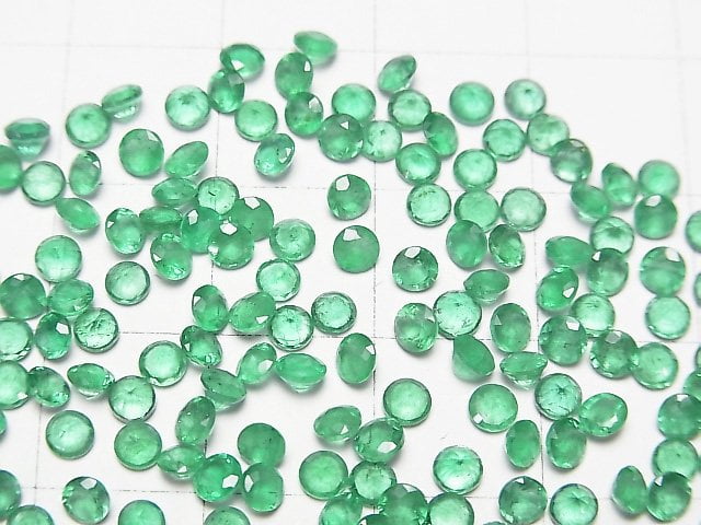 [Video] High Quality Emerald AAA- Loose stone Round Faceted 3x3mm 2pcs