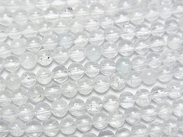 [Video] Natural White Topaz AAA- Round 4mm 1strand beads (aprx.15inch / 38cm)