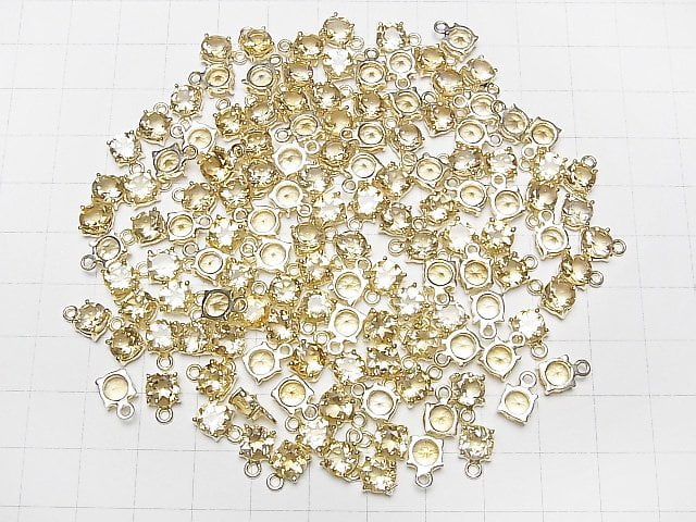 [Video] High Quality Citrine AAA Bezel Setting Round Faceted 6x6mm 18KGP 2pcs